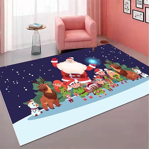 Weihnachtsteppich Weihnachtsmann Rentier Bedruckte Fußmatten Moderne Teppiche Multi-Size Low Flor Anti Rutsch Waschbarer Bereich Teppich für Festival Home Dekoration