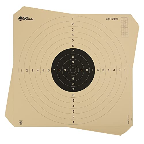 OpTacs Pistolen-/ Kleinkaliberscheibe 55 x 52 cm mit Einsteckschlitz - 50er Pack