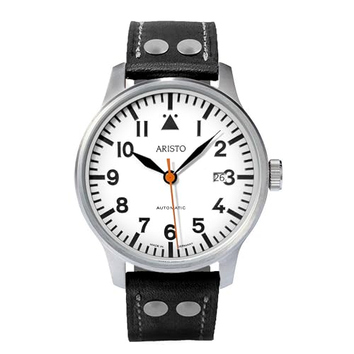 Aristo Herren Uhr Armbanduhr Fliegeruhr Automatik 3H237 Leder