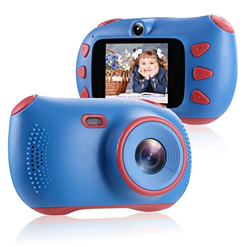 SUPBRO Kinderkamera Fotoapparat Kinder Digitalkamera Mit 2" IPS-Bildschirm 1080P HD 32G TF Karte Geschenke Spielzeug für 3-12 Jahre Kinder (Blau)