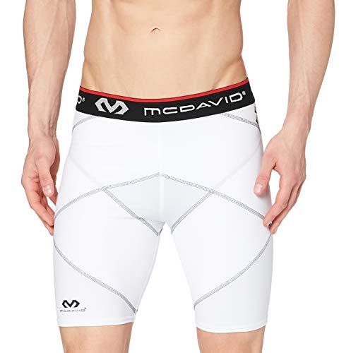 McDavid Herren Kompressions Shorts mit Hüft-Spica-Stabilisierung, Weiß, L