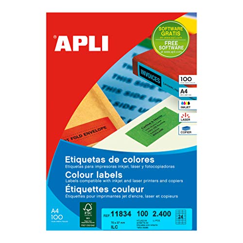 APLI 11834 Etiketten permanent gelb 70,0 x 37,0 mm 100 Blatt