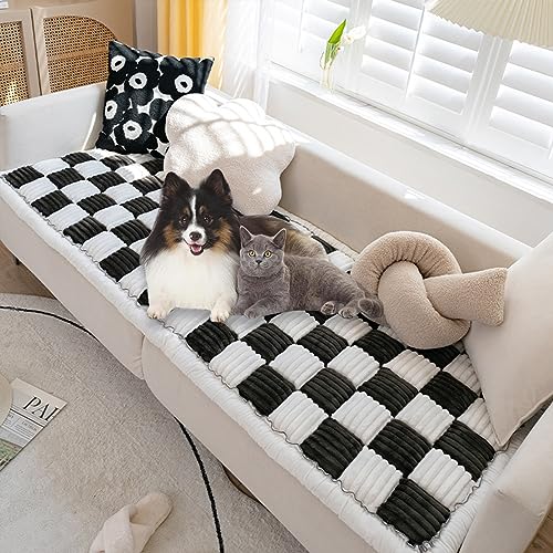 Fuzzy Haustiermatte Bett Couch Bezug Lustig Zweifarbig Plaid Quadratisch Rutschfeste Hundedecken - Maschinenwaschbarer Schutzbezug für Sofaböden und Möbel