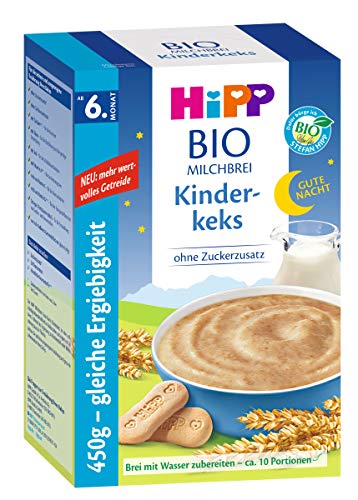 Hipp Gute-Nacht-Brei Kinderkeks ab dem 6. Monat, 450g, 2er Pack (2 x 450g)