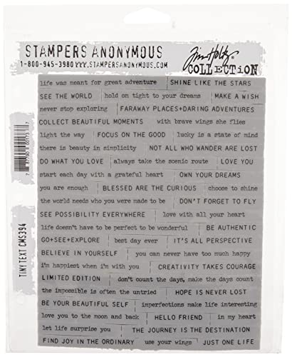 Tim Holtz - Stampers Anon CMS394 CLING RBBR Stempelset mit kleinem Text, Einheitsgröße
