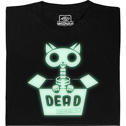 Schrödingers Katze Glow in The Dark T-Shirt : Shirt Größe L