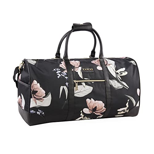 BEBE Whitney Weekend Reisetasche für Damen, Black floral, Whitney Damen Duffel Bag