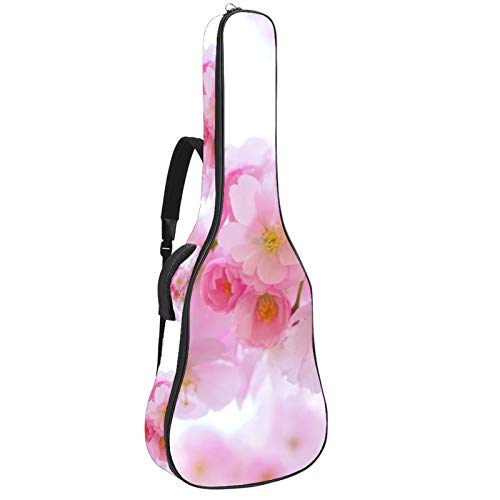 Gitarrentasche mit Reißverschluss, wasserdicht, weich, für Bassgitarre, Akustik- und klassische Folk-Gitarre, Blumen- und Sakura-Design