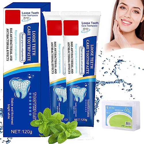 1/2/3 Pcs Loose Teeth Care Toothpaste, Gochicgolden Repair Toothpaste, Teeth Whitening Toothpaste, Anti-Cavity Teeth Cleaning Tooth Stains, 120g (A,2 Pcs)