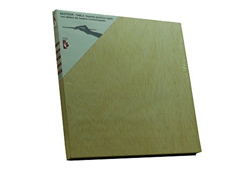 Leinwände Levante Rack mit Tabelle für Malerei in Ecru, Holz und Stoff, Braun 50 x 5 x 50 cm braun