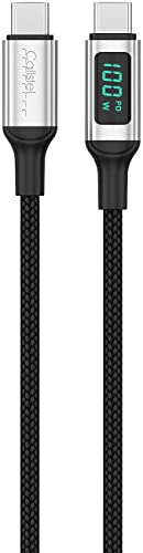 Callstel Textilladekabel: 2er-Set 100-W-PD-USB-C-Daten- & Ladekabel mit Digital-Anzeige, 1,2 m (langes Ladekabel)