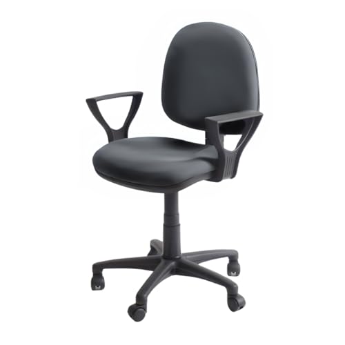 T10 Bürostuhl, Stuhl mit Armlehnen für Home Office, höhenverstellbarer Stuhl, verstellbare Rückenlehne, gepolsterter Sitz und Rückenlehne, Schreibtischstuhl, ergonomischer Stuhl (Anthrazit)