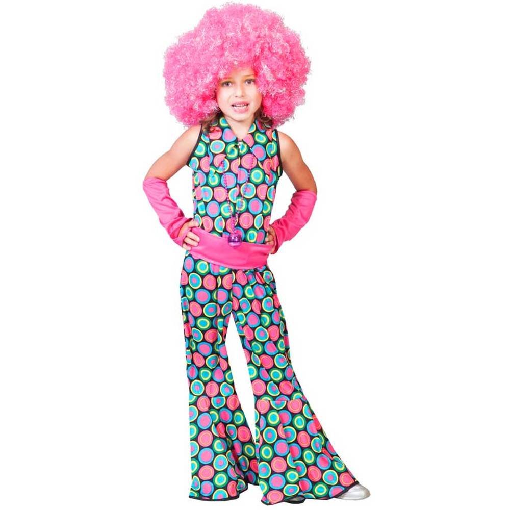 Hippie Retro Kostüm - Polka Dot Anzug für Mädchen - Gr. 116