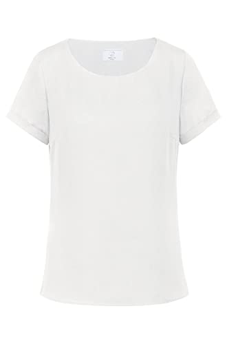 GREIFF Corporate Wear Shirts Damen Chiffon Bluse Kurzarm Regular Fit Offwhite Modell 6577 1446 Größe 46