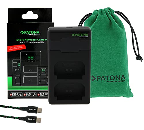 PATONA Premium Twin Performance PD Ladegerät für NP-FZ100 Akkus Kompatibel mit Sony BC-QZ1, Alpha 9, 6600, 7M3, 7RM3, 7RM4