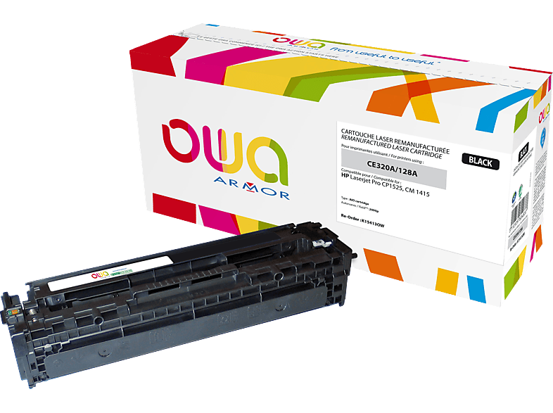 OWA K15413OW Toner Schwarz (HP CE320A, 128A, CE 320 A, NO 128A BK, BLACK)