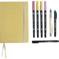 Tombow BUJO-SET2 Creative Journaling Kit Bright, Notizbuch + 7 ausgewählte Tombow Produkte