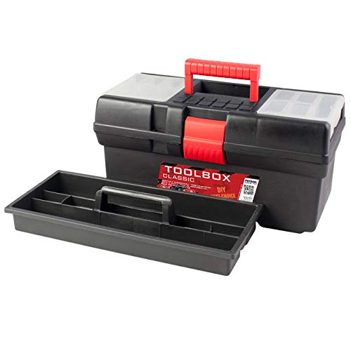 Werkzeugkoffer 415x220x205 Kunststoff schwarz / rot mit Werkzeugträger