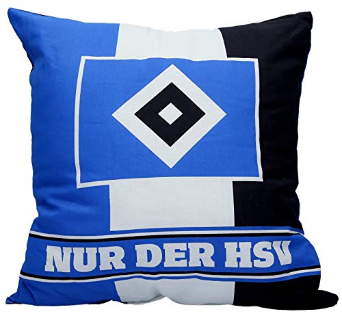 HSV Kissen 38x38cm, schwarz-weiß-blau