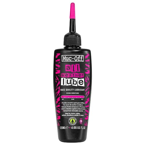 Muc-Off All-Weather Chain Lube Allwetter- Kettenöl, 120 ml - Biologisch Abbaubares Schmierfett Kettenfett, Kettenspray Fahrrad, Für alle Arten von Fahrrädern - Formuliert Für Alle Wetterbedingungen