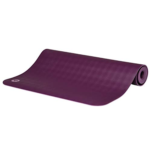 BODHI extrem rutschfeste Yogamatte ECOPRO aus 100% Natur-Kautschuk (185x60cm, 4mm stark, 1,6kg), schadstofffrei für Yoga, Pilates & Fitness, lila