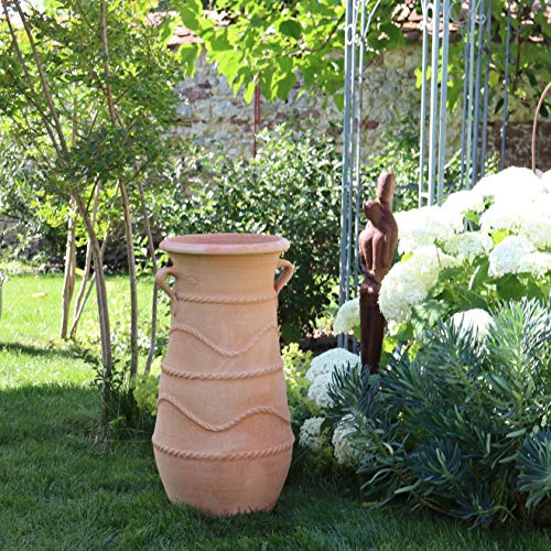 Palatina-Keramik | große XXL terrakotta Amphore | 80 cm | hohe, frostfeste Gartenamphore | mediterrane Deko Garten Außenbereich Cistus 80 cm