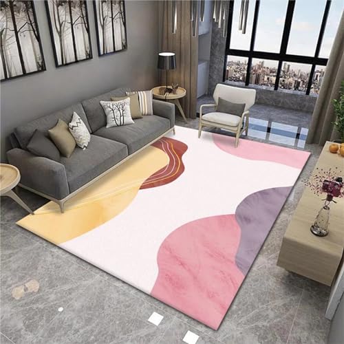 FULYA Mädchenteppiche für Schlafzimmer, rosafarbener Teppich, weicher Boden, Anti-Ermüdungs-Krabbelmatte, Bürostuhlmatte für Teppich, rosa, 180 x 250 cm