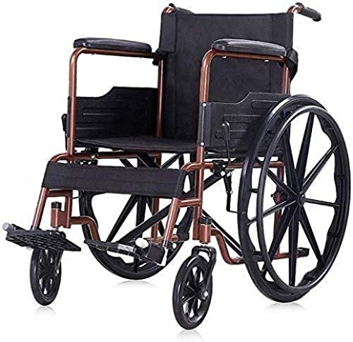 Leichter zusammenklappbarer Rollstuhl, medizinisches Handbuch, selbstfahrender Rollstuhl, Multifunktions-Sportrollstuhl, Stahl-Transportstuhl für ältere Senioren und behinderte Benutzer