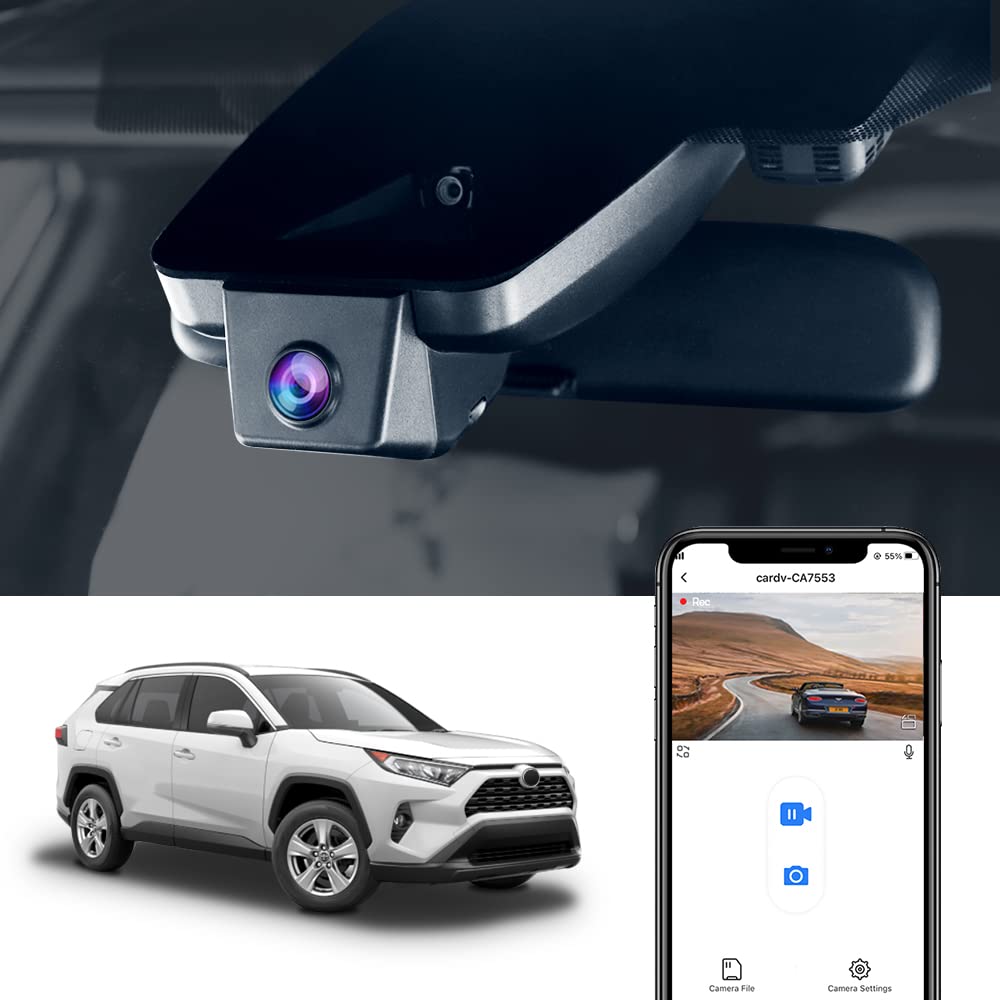 Fitcamx Dashcam Passend für Toyota RAV4 2021 2020 5.Generation(XA50) LE Limited Premium XLE TRD Hybrid Prime XSE SE, OEM 4K Autokamera WiFi, UHD Nachtsicht, G-Sensor, Loop-Aufnahme, mit 64 GB Karte