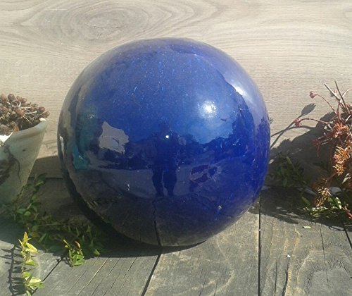 terracotta-toepfe-de 2. Wahl !! Aktion !! Kugel ca. 16 cm, Verschiedene Blautöne, aus Steinzeug Keramik, blau glasiert Deko Garten Balkon Terrasse