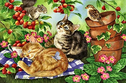 1000 Teile Puzzle Katze und Schmetterling Basteln Geschenk Familie Klassisches Puzzle für Erwachsene
