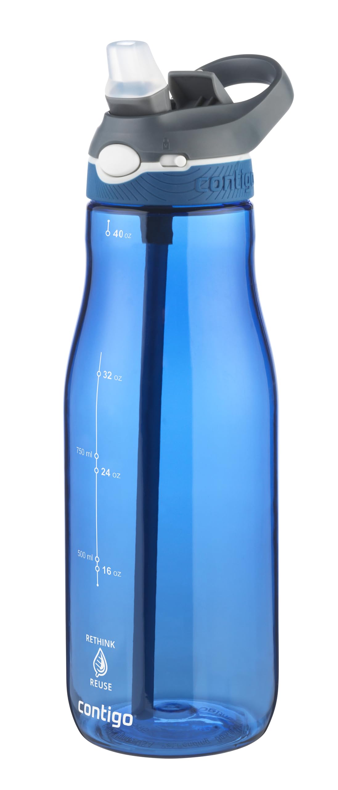 Contigo Ashland Autospout Trinkflasche mit Strohhalm | 1.200ml große BPA-freie Kunststoff Wasserflasche | auslaufsicher | ideal für Schule, Arbeit, Sport, Fahrrad, Wandern