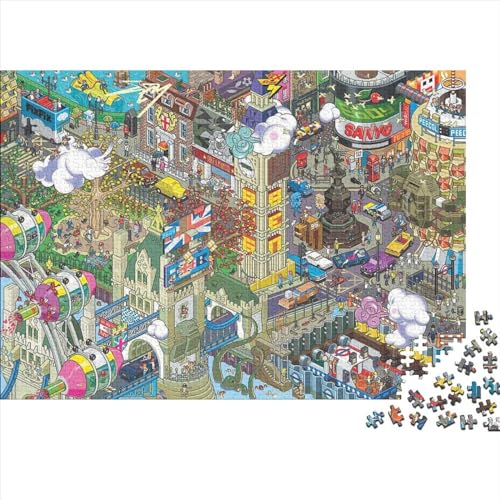 Pixel Aart 1000 Stück Puzzle Puzzle Kunst Geschenke Schwieriges Illustration Style Puzzlespiel Geburtstagsgeschenk Stressabbau-Spielzeug 1000pcs (75x50cm)