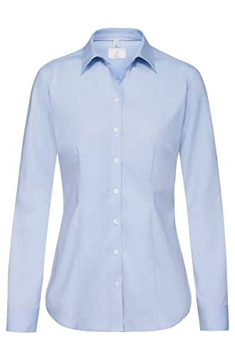 GREIFF Corporate Wear Premium Damen Bluse Regular Fit Langarm Hellblau Modell 6592 Größe 50