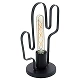 EGLO Tischlampe Coldfield, 1 flammige Tischleuchte Vintage, Retro, Nachttischlampe aus Stahl, Wohnzimmerlampe in Schwarz, Kaktus Lampe mit Schalter, E27 Fassung