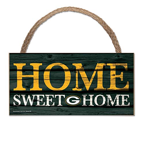 Wincraft NFL Schild aus Holz Green Bay Packers Holzschild Wood Slogan Home Sweet Home