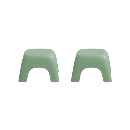 2 Set Simple Small Home Round and Comfortable for Bathroom Playroom Girls, Green, 25.2 x 25.2 x 16 cm