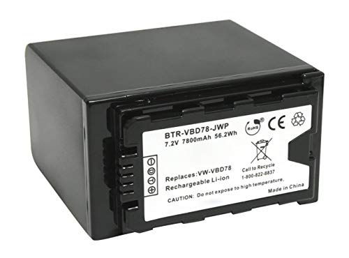 Amsahr Digital Replacement Camera and Camcorder Battery for Panasonic VW-VBD29, VW-VBD58, VW-VBD78, AG-VBR89G