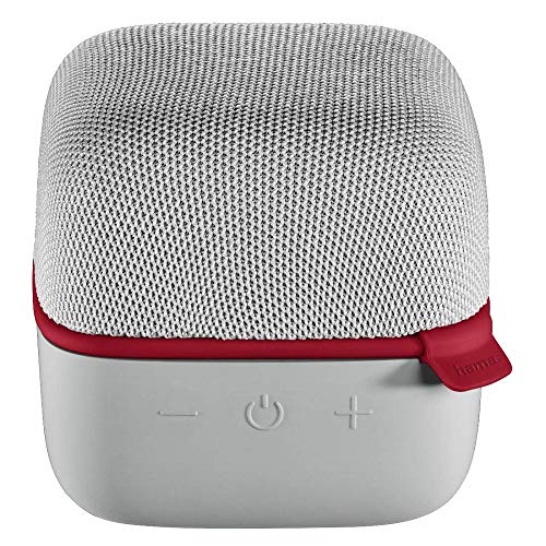 Hama Mobiler Bluetooth-Lautsprecher Cube, grau/rot