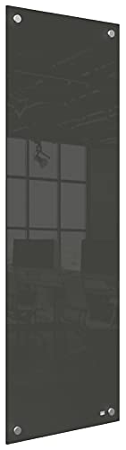 Nobo Kleine Glas-Whiteboard Tafel, Trocken Abwischbare Glas-Oberfläche, Rahmenlos, Eck-Wandmontage, Zuhause/Büro, 300 x 900 mm, Inklusive Markerstift, Schwarz, 1915610