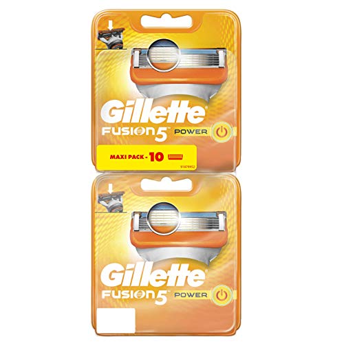 Gillette Fusion5 Power Rasierklingen für Herren, 5 + 5 Nachfüllpackungen
