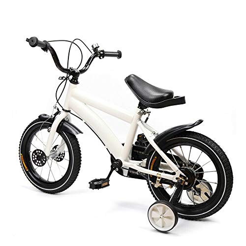 14 Zoll Fahrrad Mit Stützräder Für Kinderfahrrad, Kinderfahrrad Für Jungen Und Mädchen, Fahrrad Für Kinder Bike, Mult Color Unisex (Farbe : Weiß)