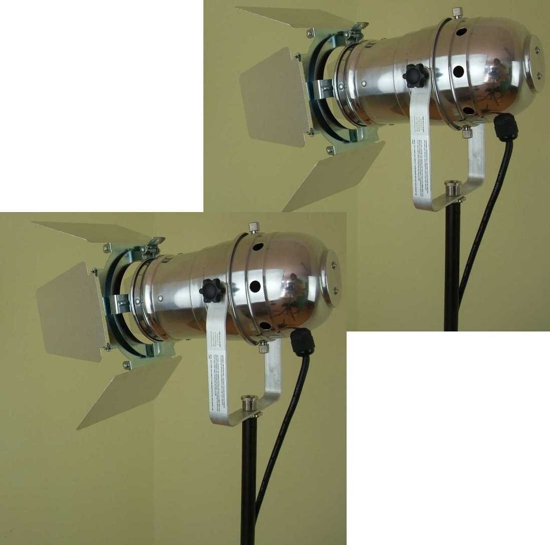 2 x PAR 30 Spot-Light Scheinwerfer SILBER polish PAR-30 mit Torblende, E-27 Fassung & Kabel mit Schuko-Stecker