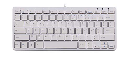 R-Go Compact Tastatur, Azerty (FR), Weiß, Drahtgebundenen