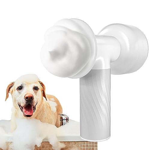 Hunde-Schrubber für Badewanne, kein Vorbenetzen, Hundeschrubber für die Badewanne – Duschbürste, beruhigende Massage, Badebürste, saugt Schaum schnell auf für langhaarige Haustiere