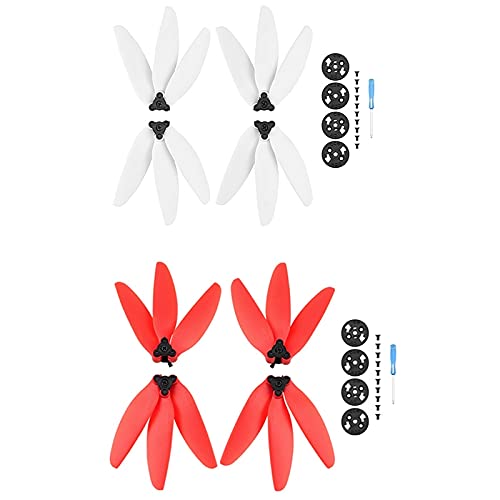 【Spielzeugzubehör】 For Dji. Mini 2. / SE. Mavic Mini Propeller Schnellspanner Faltbare Dreiklinge Requisiten Paddel Ersatzflügel Fans Drohne Zubehör 【Austauschbar】 (Color : White red)
