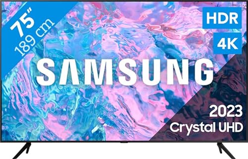 Samsung Crystal UHD CU7170 Series 75 Zoll Fernseher, PurColor, Crystal Prozessor 4K, Motion Xcelerator, Smart TV, (Modell 2023, 75CU7170)