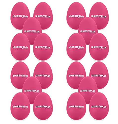 20x Kirstein ES-10P Egg Shaker (Medium-Light Version, Schüttelei, Percussion, Rassel, robuste Kunststoff-Hülle, durchsetzungsfähiger Klang) pink