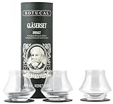 Botucal Geschenkset Dose Gläserset - Botucal Dose + 3X Filzuntersetzer Untersetzer + 3X Rum Tumbler Glas Gläser