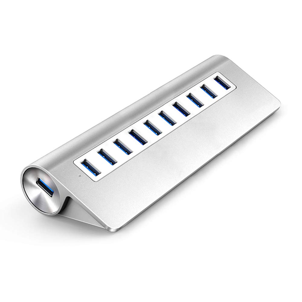 OFAY 3.0 USB-Hub Aluminium USB-Dockingstation Mit 3,3 Fuß USB-Kabel-Hub-Splitter USB 3.0 Hochgeschwindigkeits-Datenübertragung Für MAC PC Linux Laptop,Ten Ports
